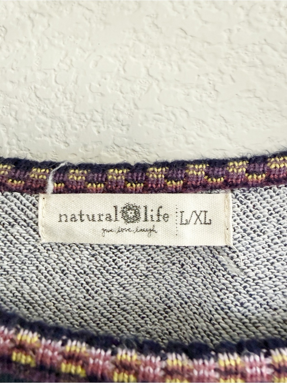 Natural Life Navy Boho Knit Trim Sweater - Picture 7 of 8